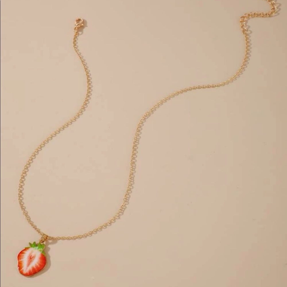 2 piece strawberry jewelry set
